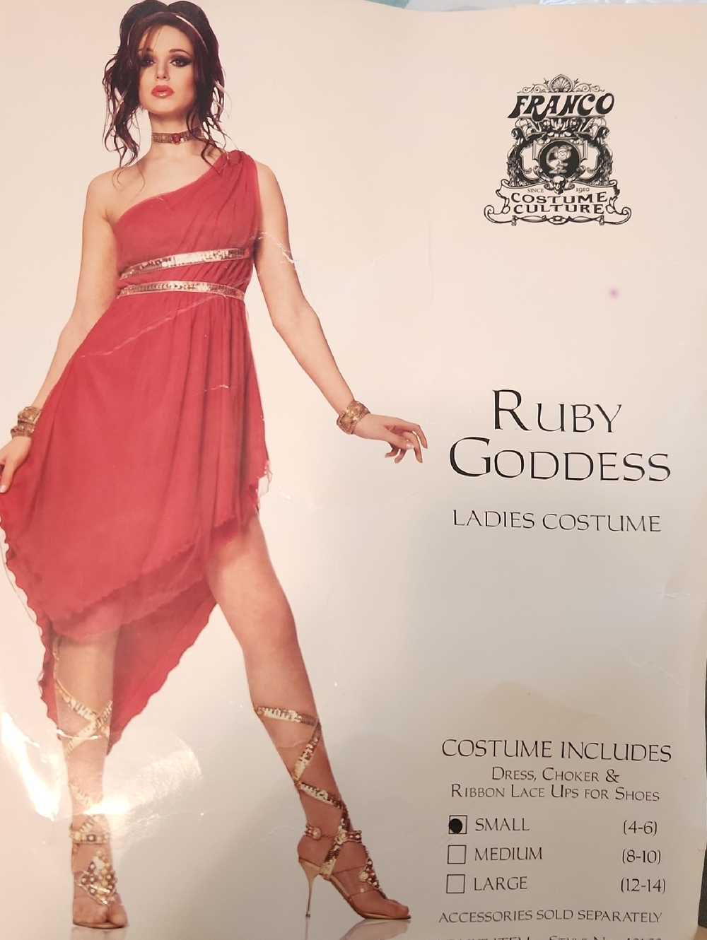 Ruby Goddess One-Shoulder Red Dress Costume